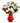 Holiday alstroemeria blooms in red vase