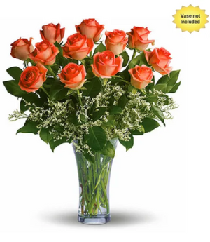 12 Long Stemmed Orange Roses