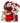 white red and pink flowers in a vase with plush toy truffles and a greeting card